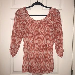 Grand & Greene: pink & white detailed 1/4 sleeve